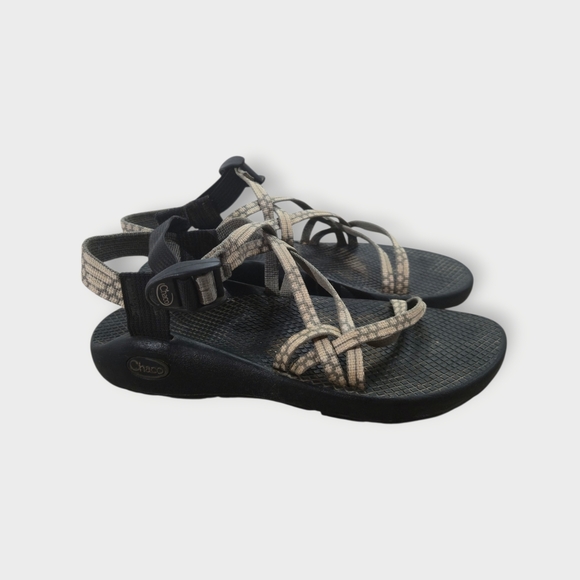 Chaco Shoes - Chaco Women's ZX2 Yampa Khaki Black Adjustable Strappy Sandals Size 7 Toe Loop
